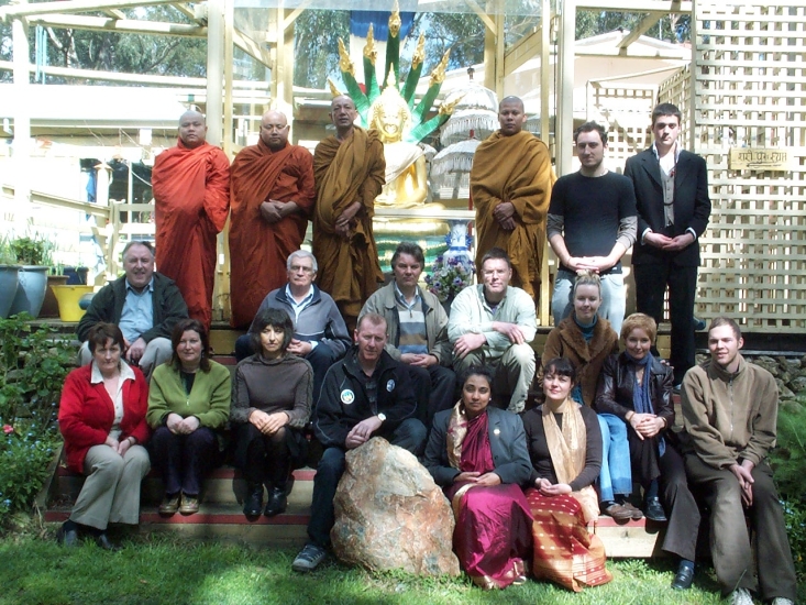 Group photo in front of the Buddha Rupa on Founder's Day 2006
